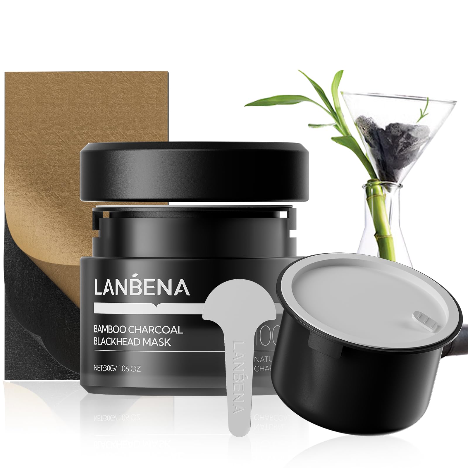 LANBENA 3.0 bamboo charcoal nose strip application cleanses pores and removes dirt
