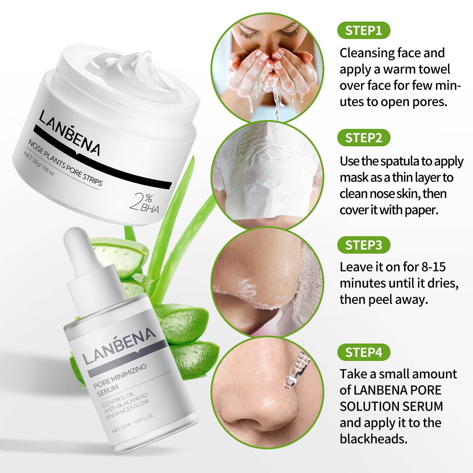 LANBENA packaging showcases a comprehensive at-home 3-in-1 kit