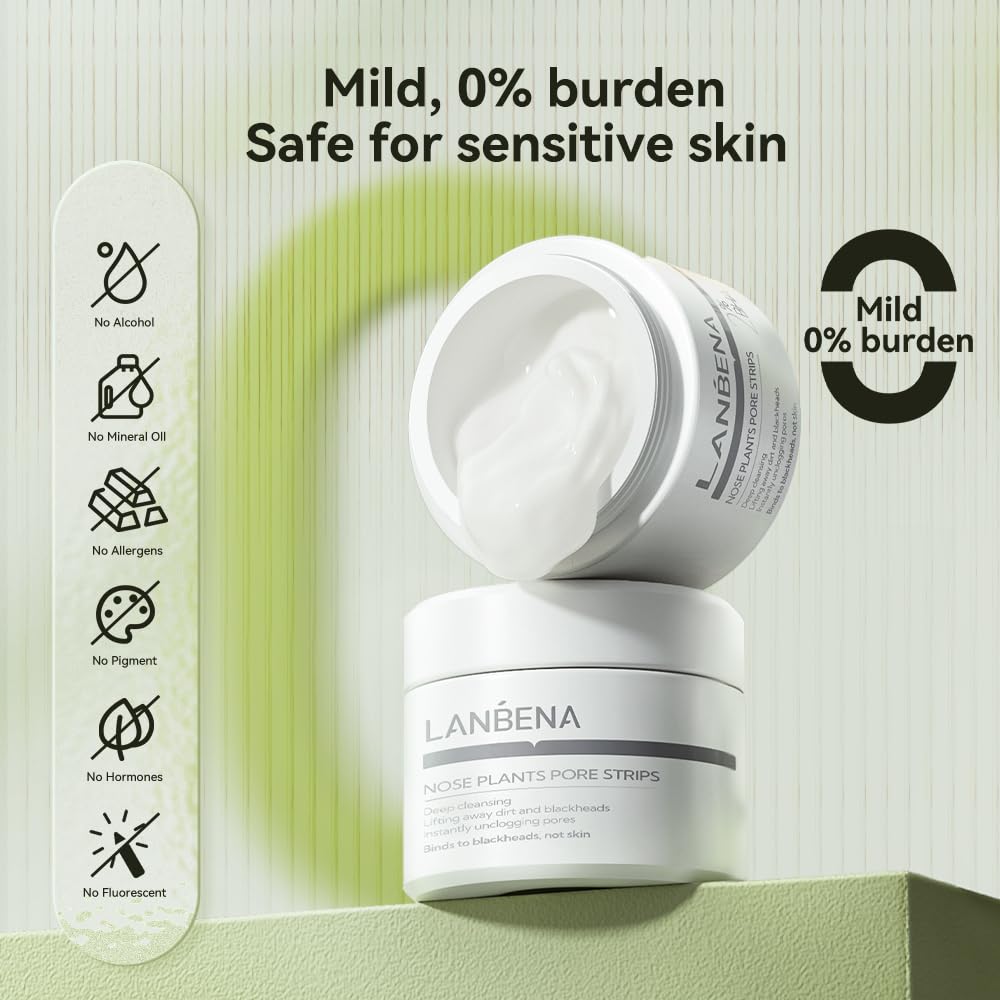 LANBENA aloe extract label emphasizes gentle cleansing suitable for sensitive skin.