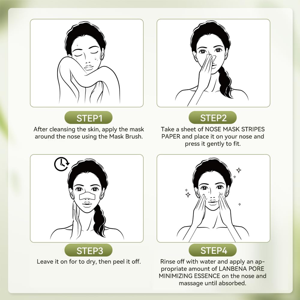 LANBENA pore-minimizer action on skin indicates refined texture after use.