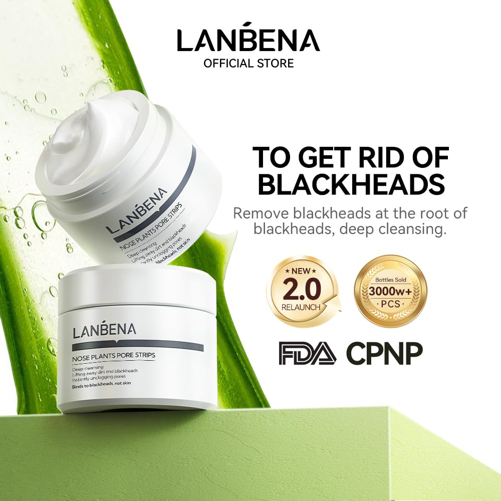 LANBENA peel-off mask texture close-up illustrates easy removal and residue-free finish.
