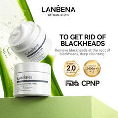 LANBENA peel-off mask texture close-up illustrates easy removal and residue-free finish.