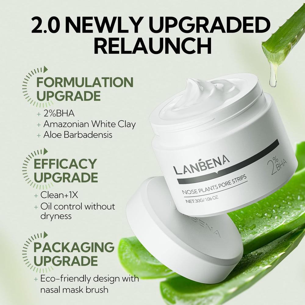 LANBENA blackhead remover mask application on the face demonstrates gentle cleansing.