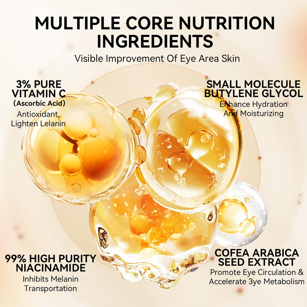 LANBENA caffeine niacinamide complex boosts skin brightness around eyes.