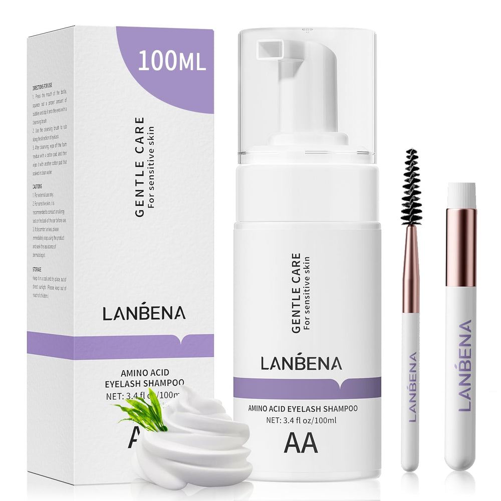 LANBENA eyelash extension cleanser bottle with 100 ml for gentle cleaning and conditioning