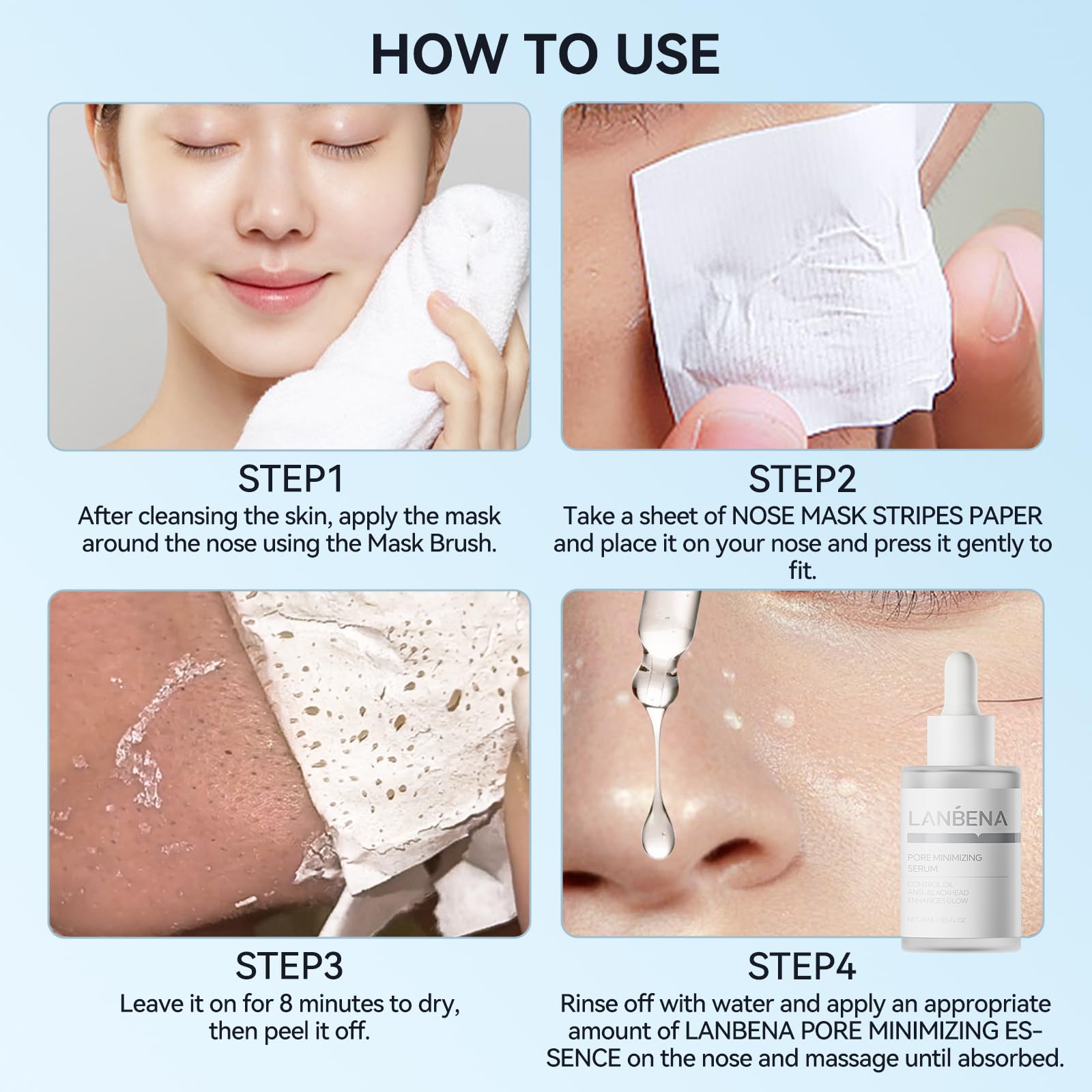 LANBENA odor-free formula close-up emphasizes comfortable, irritation-free use.