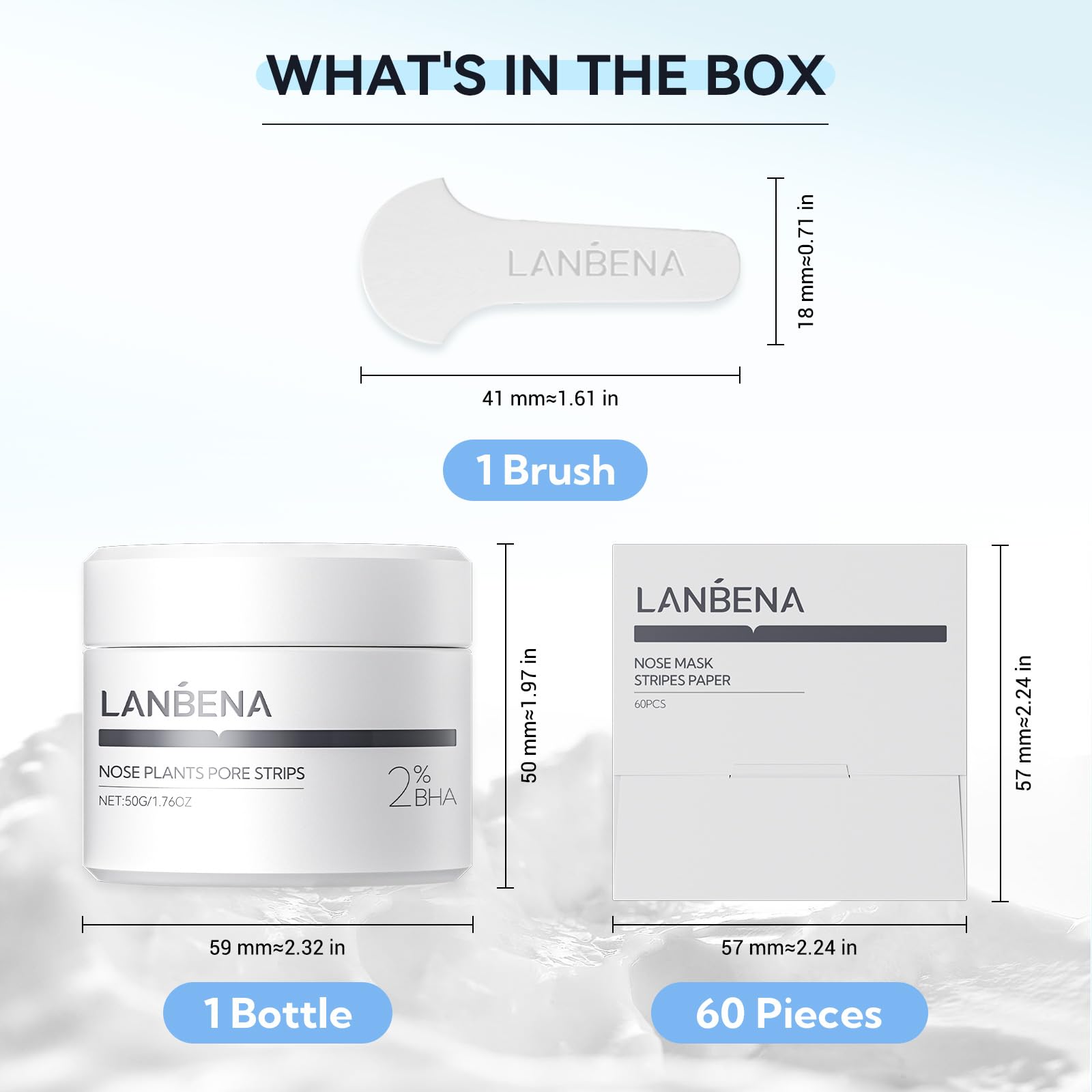 LANBENA pore care close-up highlights easy removal of impurities and excess oil.