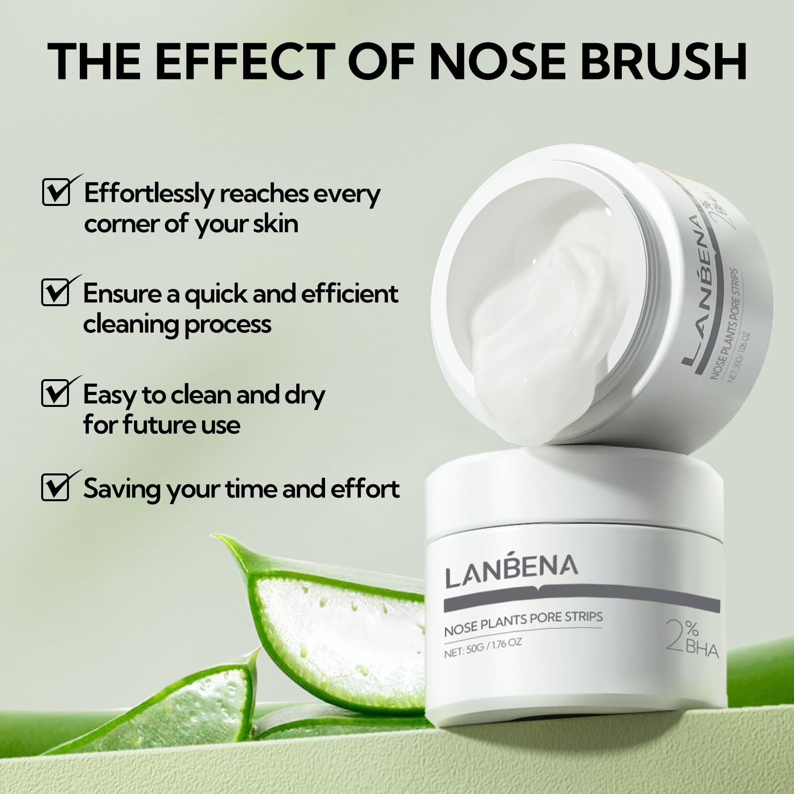 LANBENA post-use skin looks refined with smoother texture.