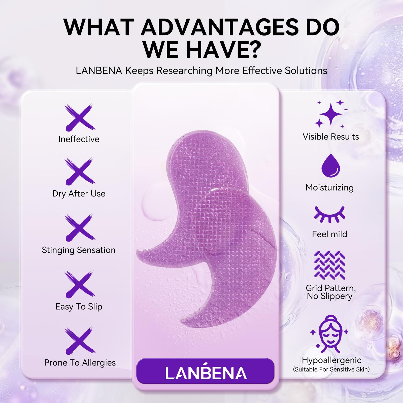 LANBENA retinol eye patches on the forehead area for smoothing lines