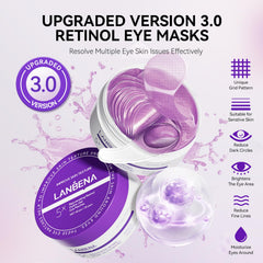 LANBENA retinol eye patches grid design emphasizes secure fit during busy days
