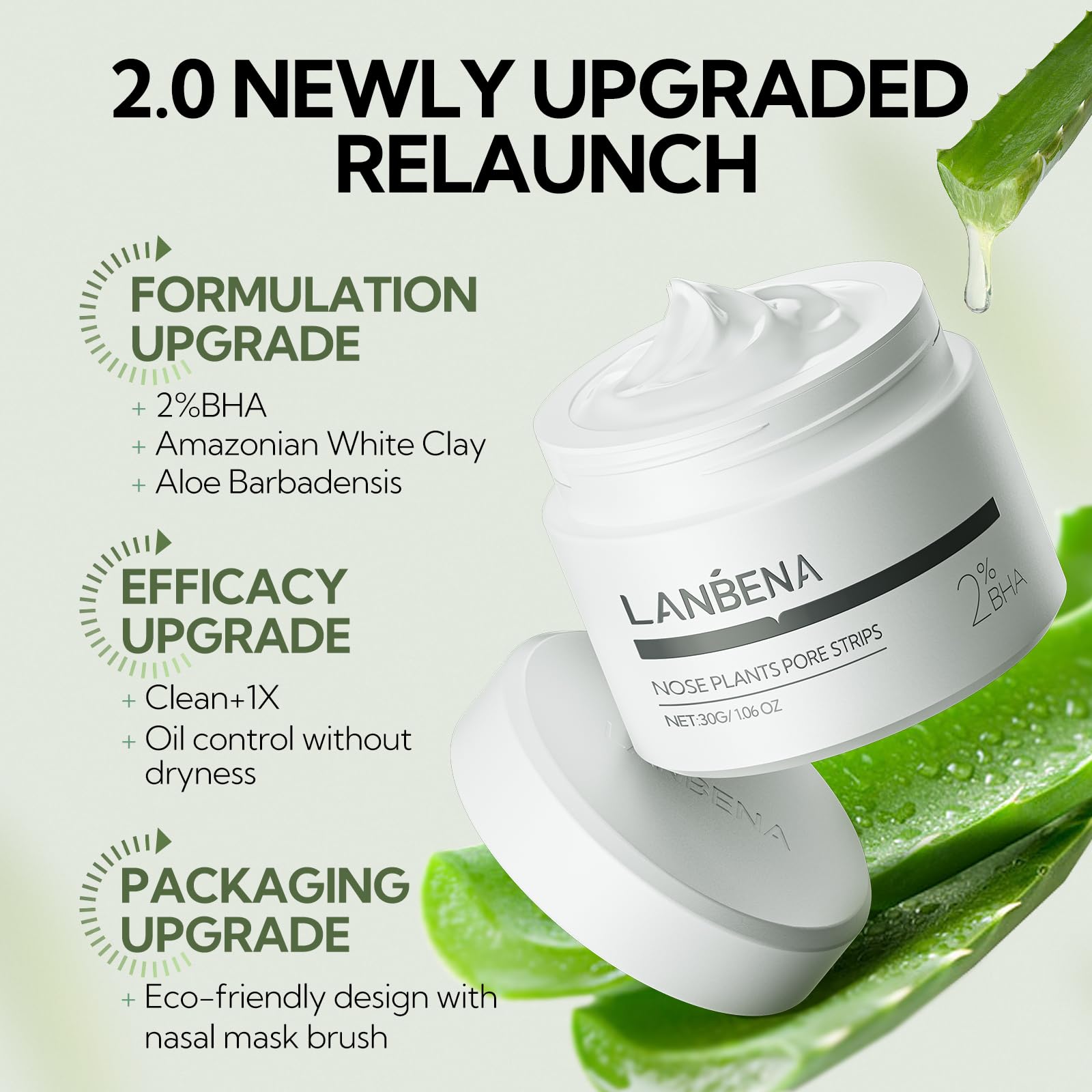 LANBENA upgraded 2.0 packaging communicates modern nose strip system