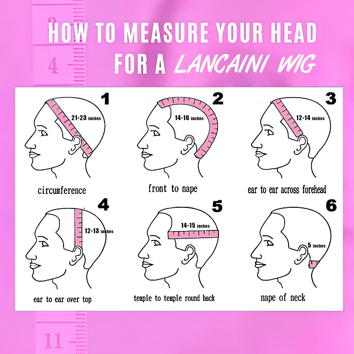 LANCAINI 5-inch fringe wig can be trimmed to suit your face.