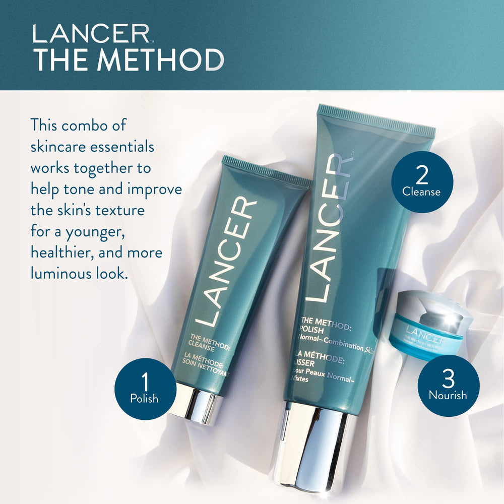 Lancer The Method Cleanse ingredients rice-amino acids highlight nourishing renewal for skin.