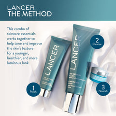 Lancer The Method Cleanse ingredients rice-amino acids highlight nourishing renewal for skin.