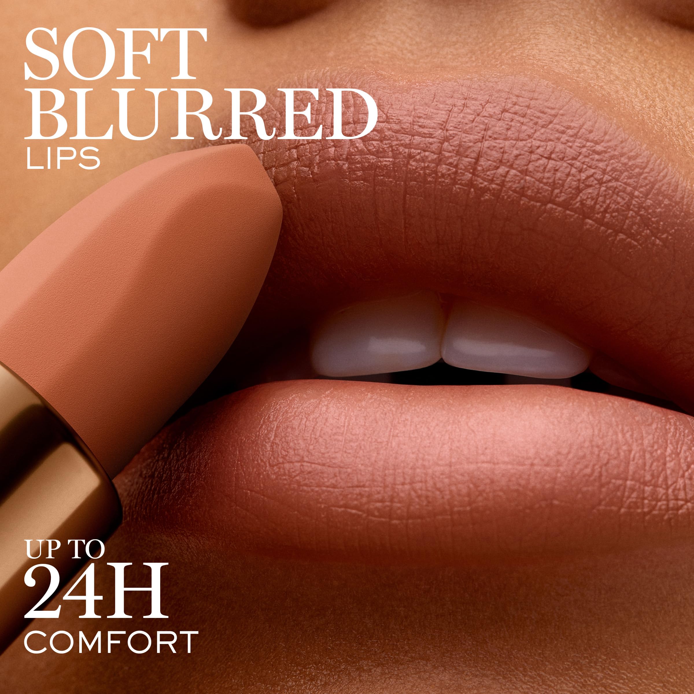 Lancôme L'Absolu Rouge Intimatte Hush Hush hydration-ceramides image emphasizes lasting comfort.