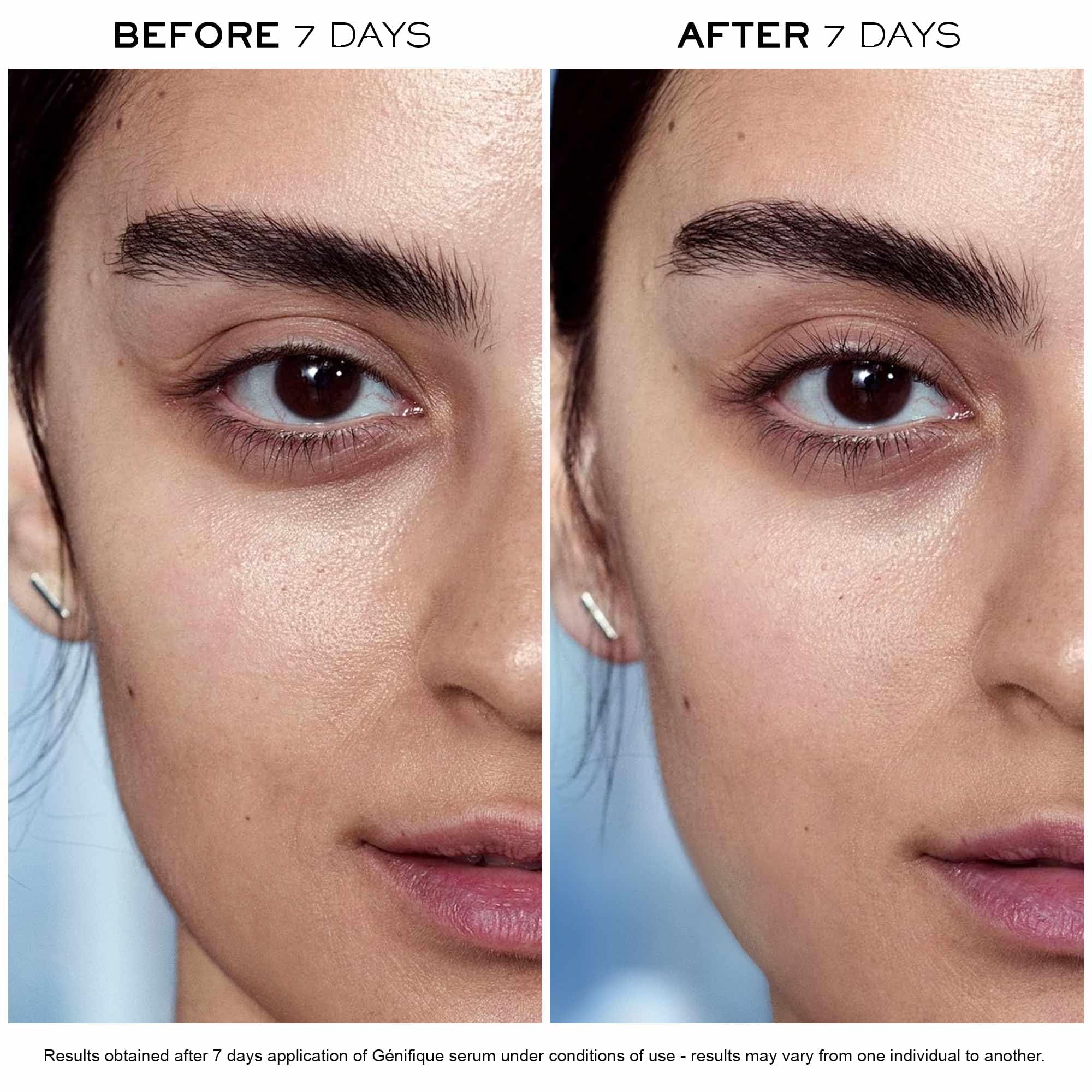 Lancôme Advanced Génifique serum dispense action illustrating quick absorption and refreshing feel