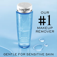 Lancôme Bi-Facil shake-to-activate bottle demonstrates easy makeup removal.