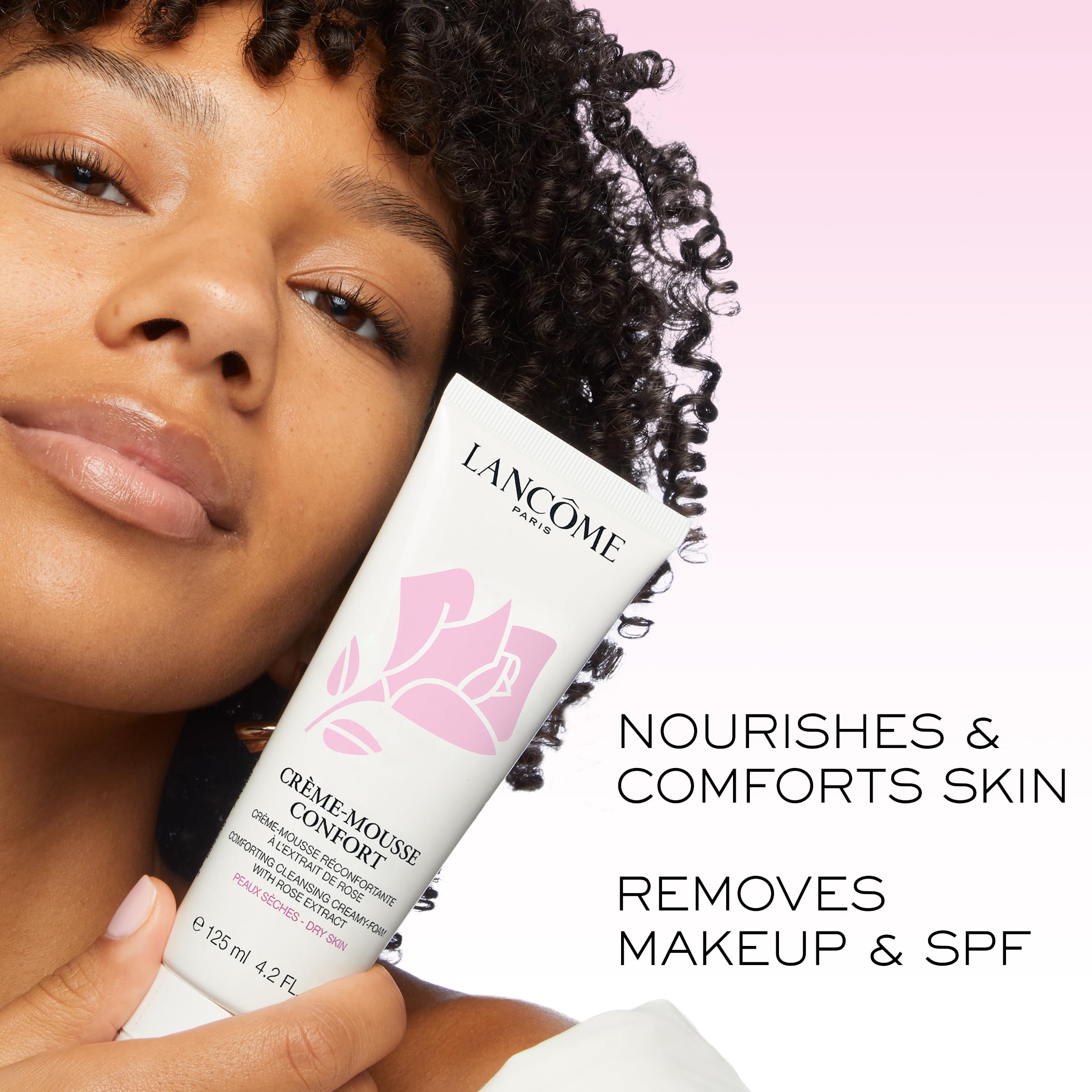 Lancôme Créme Mousse Confort rosehip oil — soothing oil nourishes while cleansing.