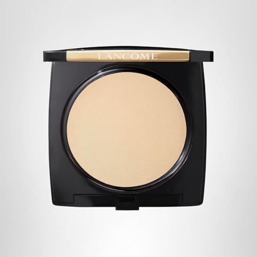 Lancôme Dual Finish Bisque Warm compact with shade-matched swatch
