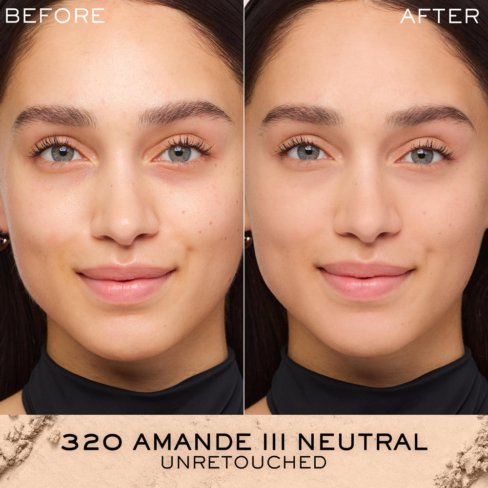 Lancôme Dual Finish powder applied dry for smooth, flawless skin