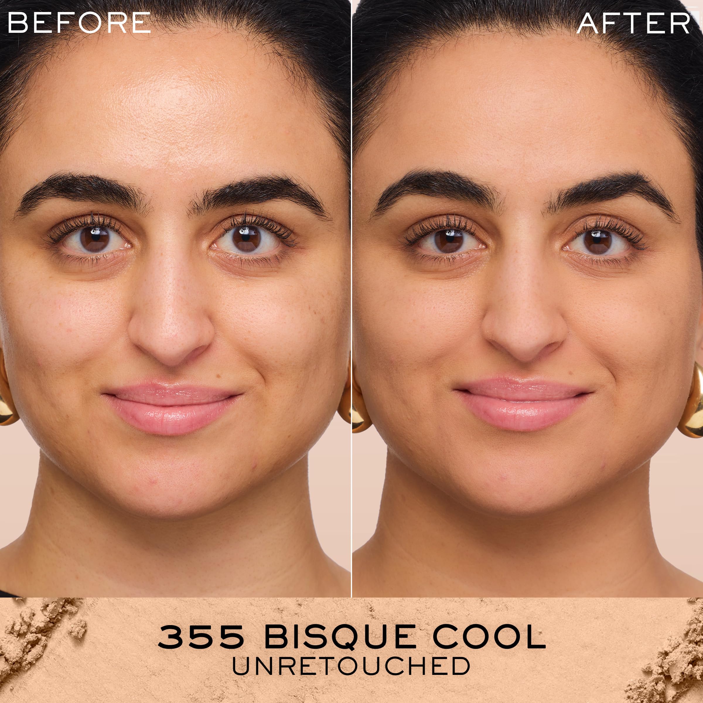 Lancôme Dual Finish powder foundation dry application with brush for smooth coverage