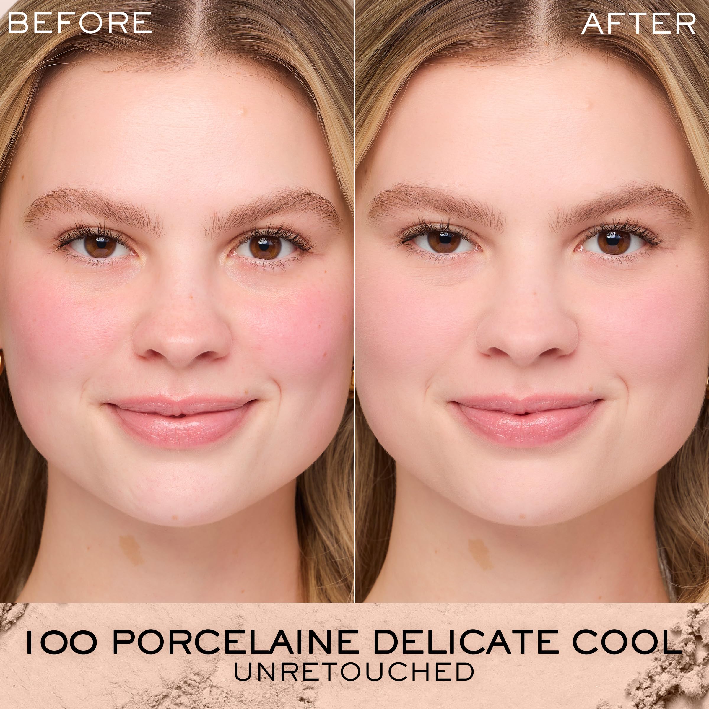 Lancôme Dual Finish wet-application texture demonstrates buildable coverage with a liquid-like finish.