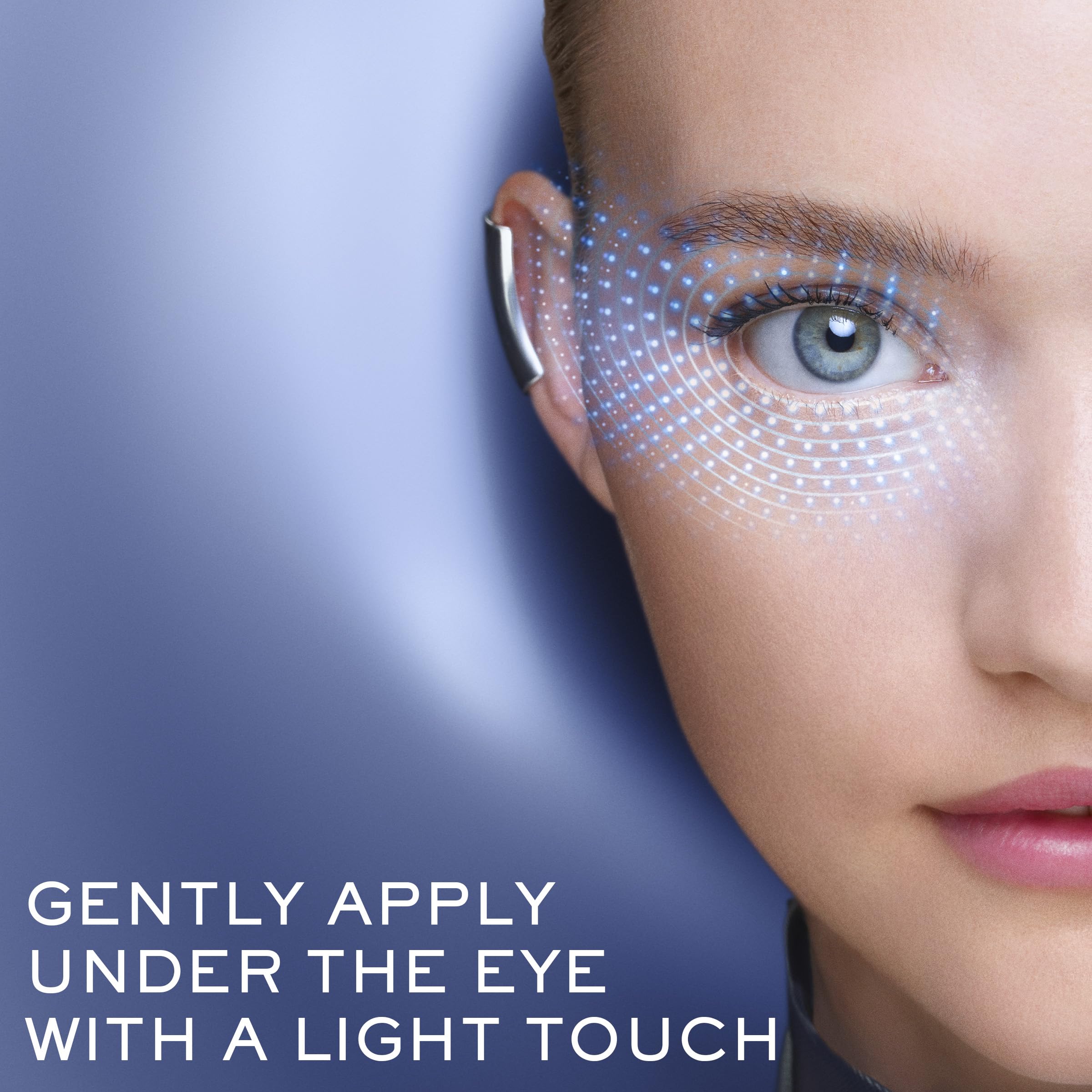 Lancôme Génifique Eye Cream hyaluronic-acid swatch illustrating deep hydration.
