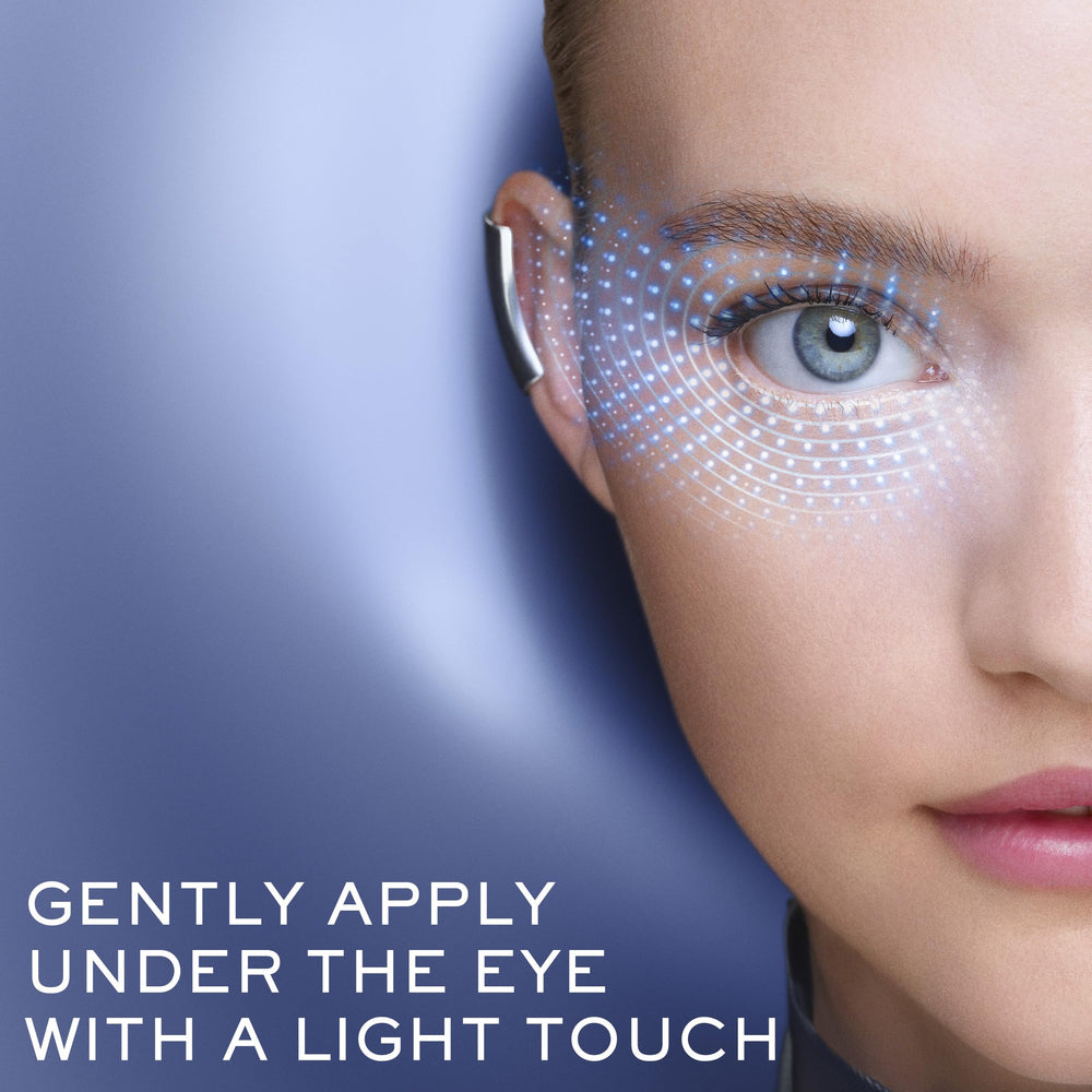 Lancôme Génifique Eye Cream hyaluronic-acid swatch illustrating deep hydration.