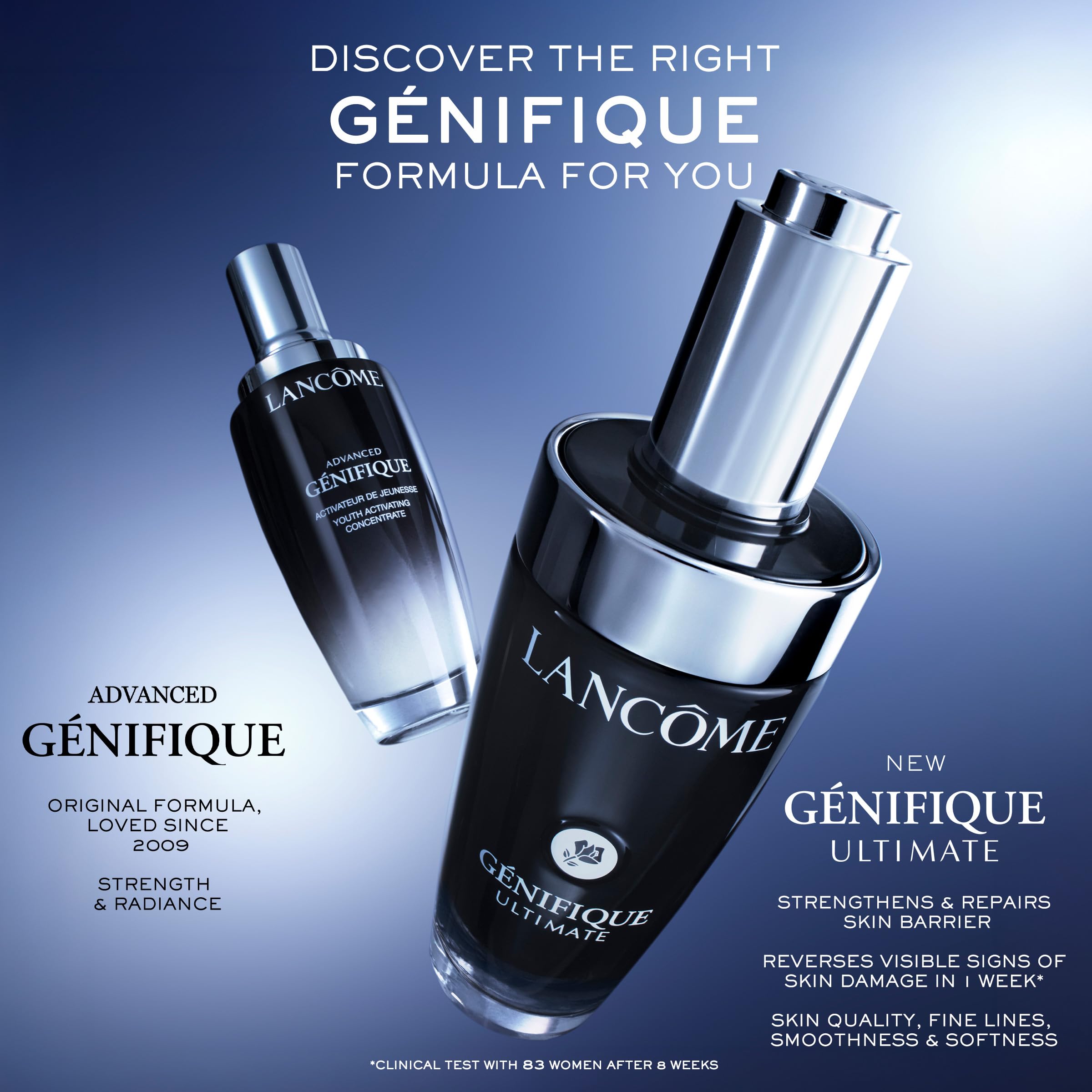 Radiant skin close-up after use with Lancôme Genifique Ultimate visible glow.