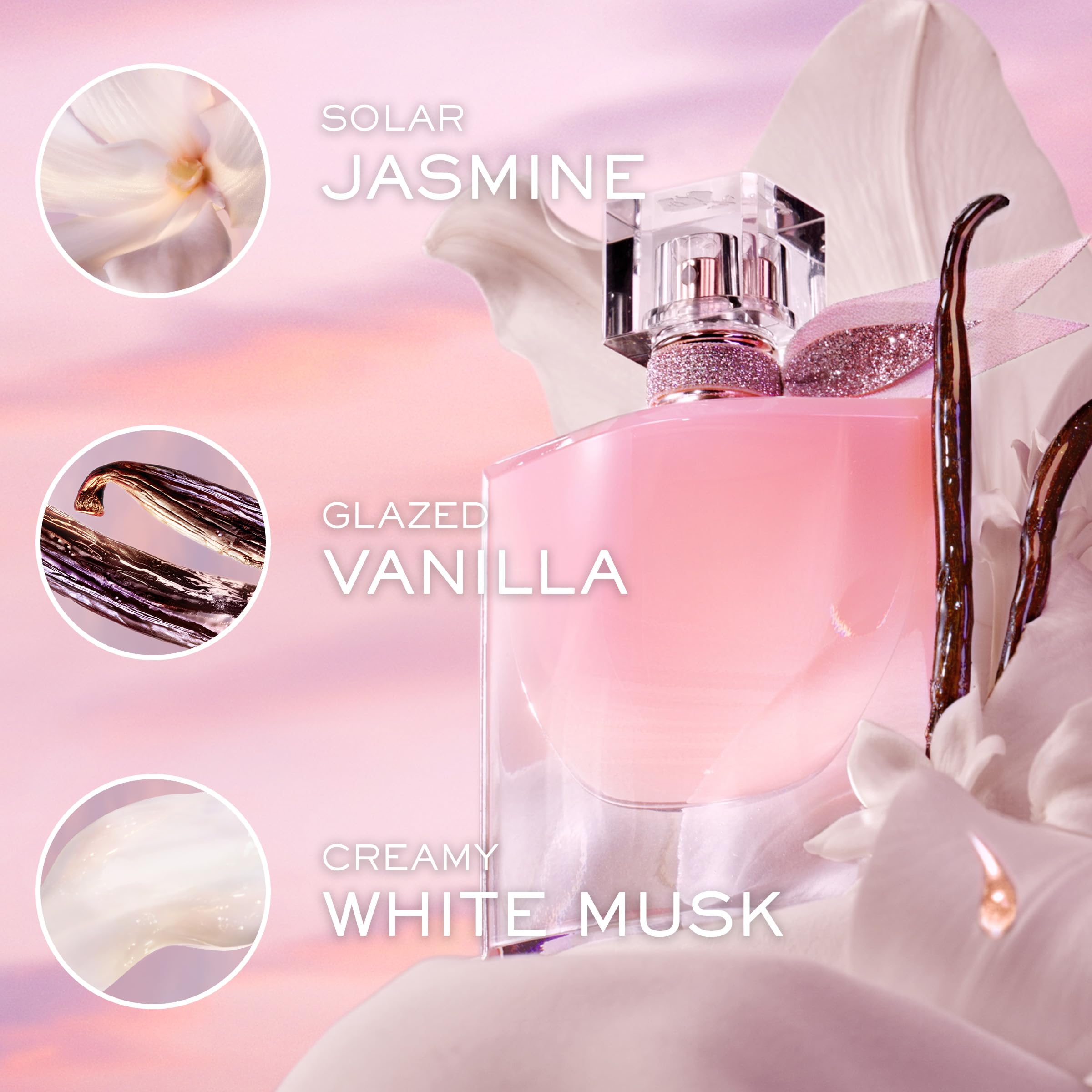 Lancôme Glazed Bourbon Vanilla note evokes warm gourmand sweetness.