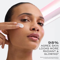 Lancome Hydra Zen cream swirls on skin, signaling instant soothing and smoothness.