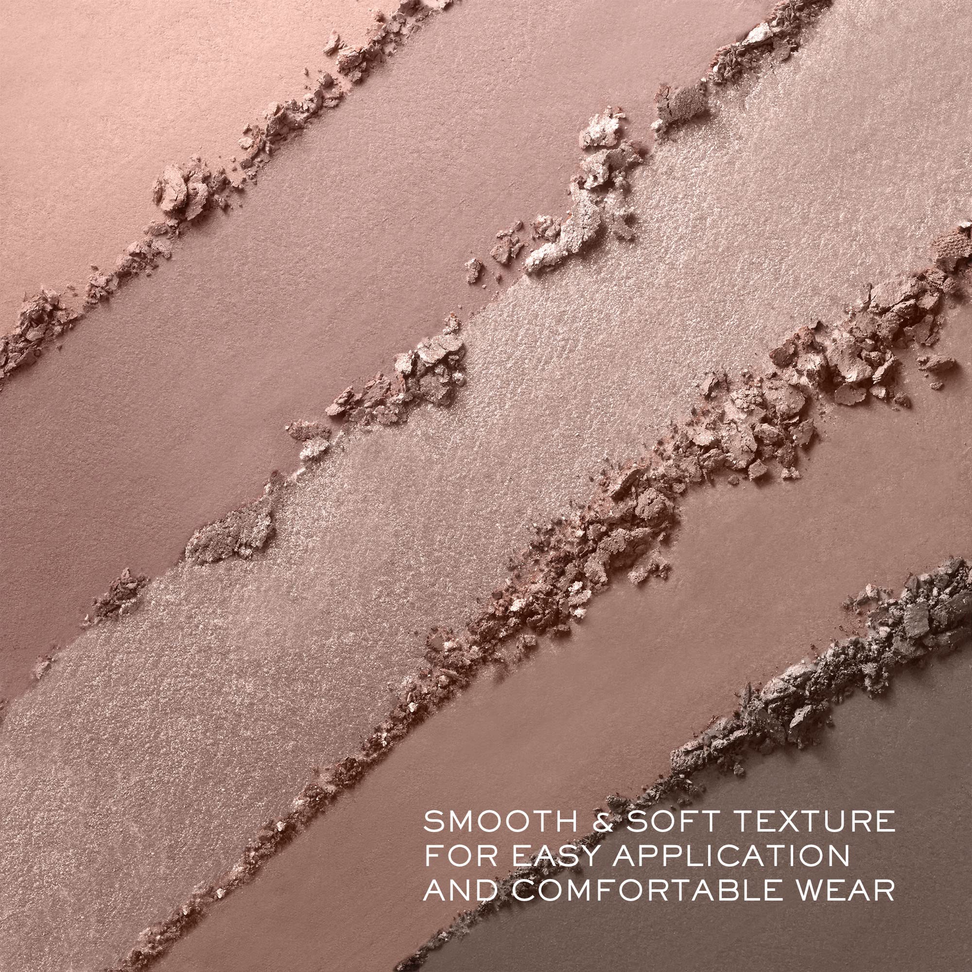 Lancôme Hypnôse Taupe Craze swatch strip shows rich pigment across matte and metallic finishes