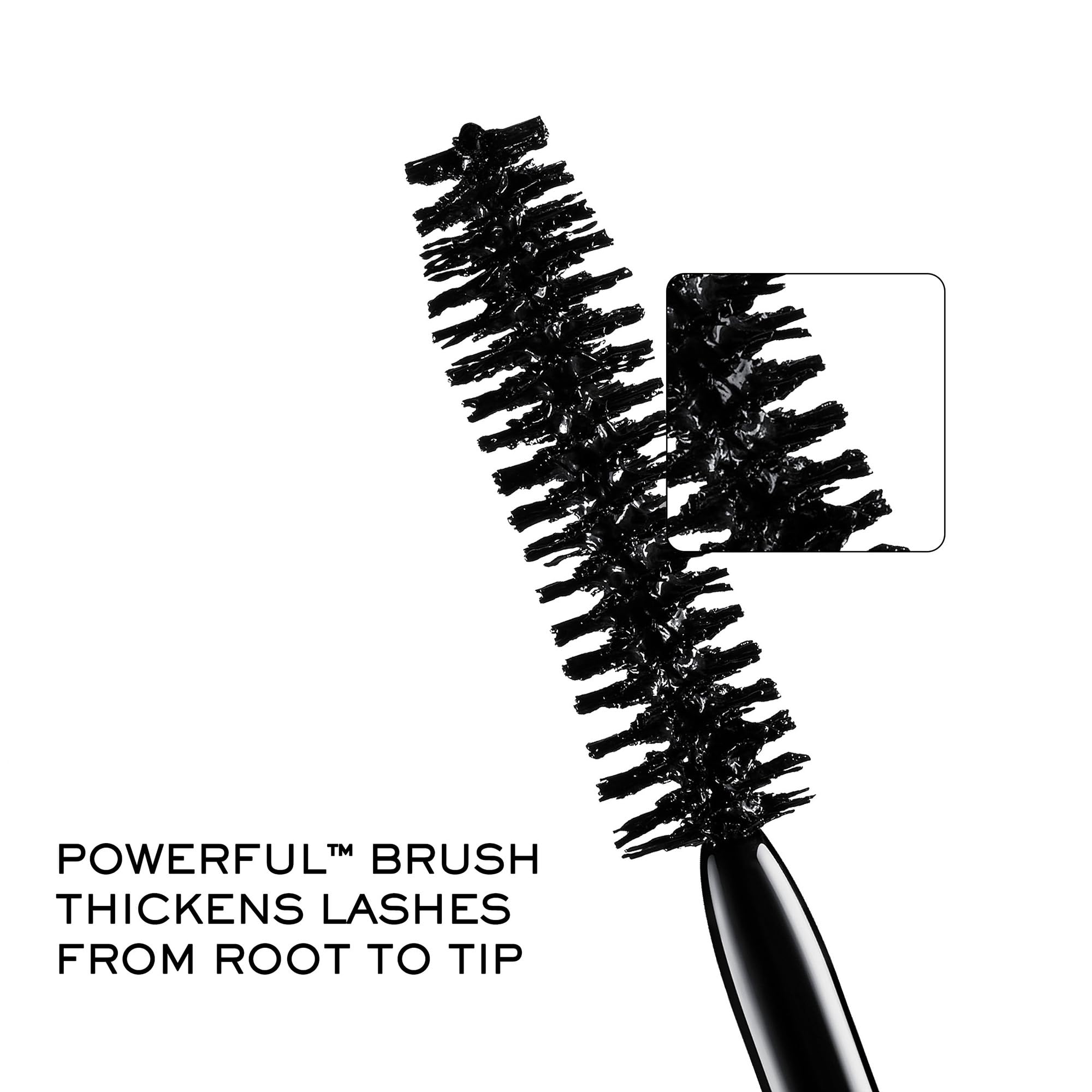 Lancôme Hypnôse mascara on lashes showing natural to dramatic look range.
