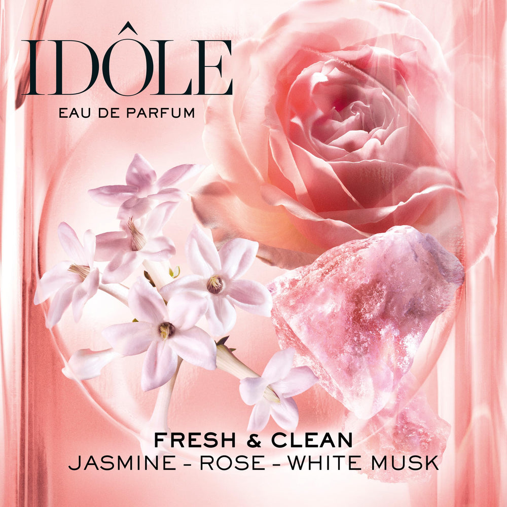 Lancôme Idôle Body Up on skin reveals moisturized, scented skin for everyday radiance.