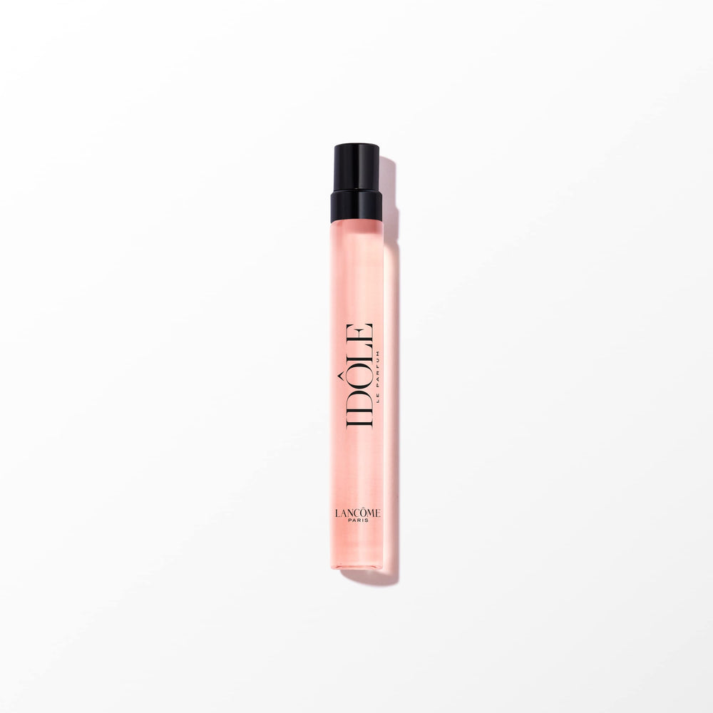 Lancôme Idôle bottle front shows sleek modern perfume design for everyday luxury.