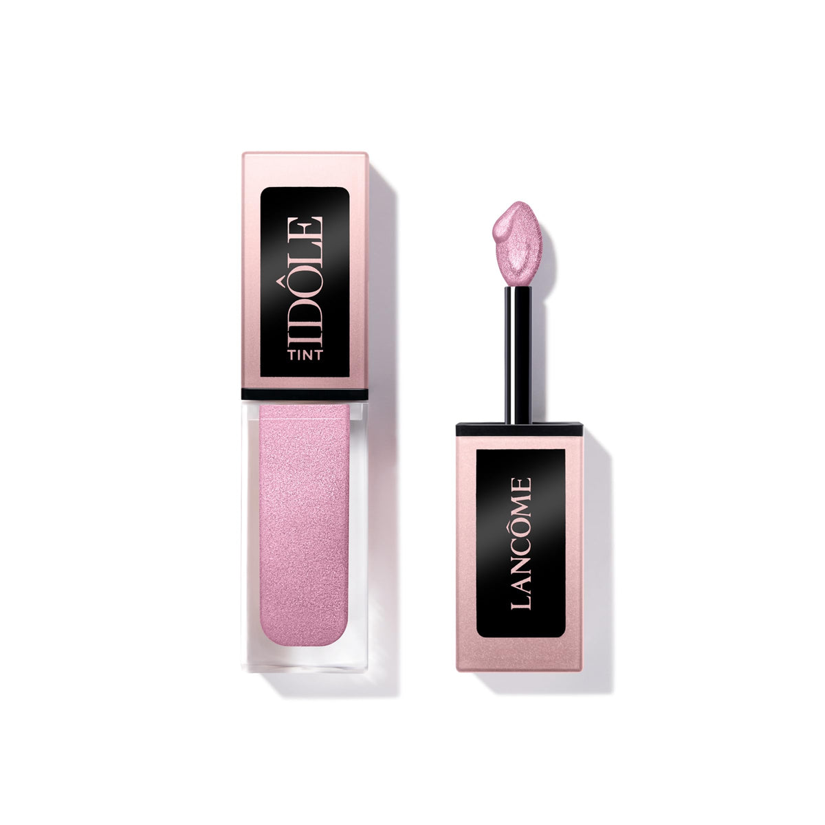 Lancôme Idôle Tint Lavander Latte bottle closeup showing long-wear color