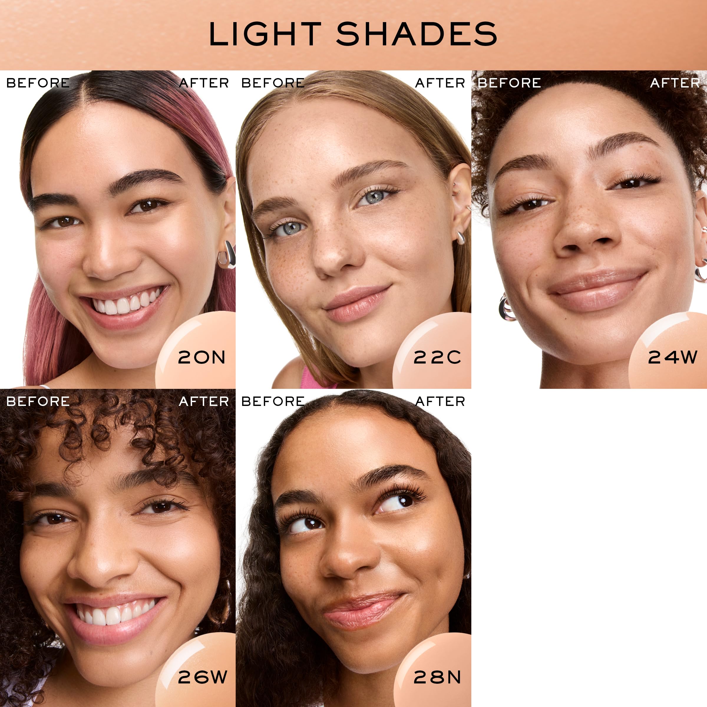 Lancôme Idôle 3 Serum Supertint shade-22C swatch demonstrates inclusive range.