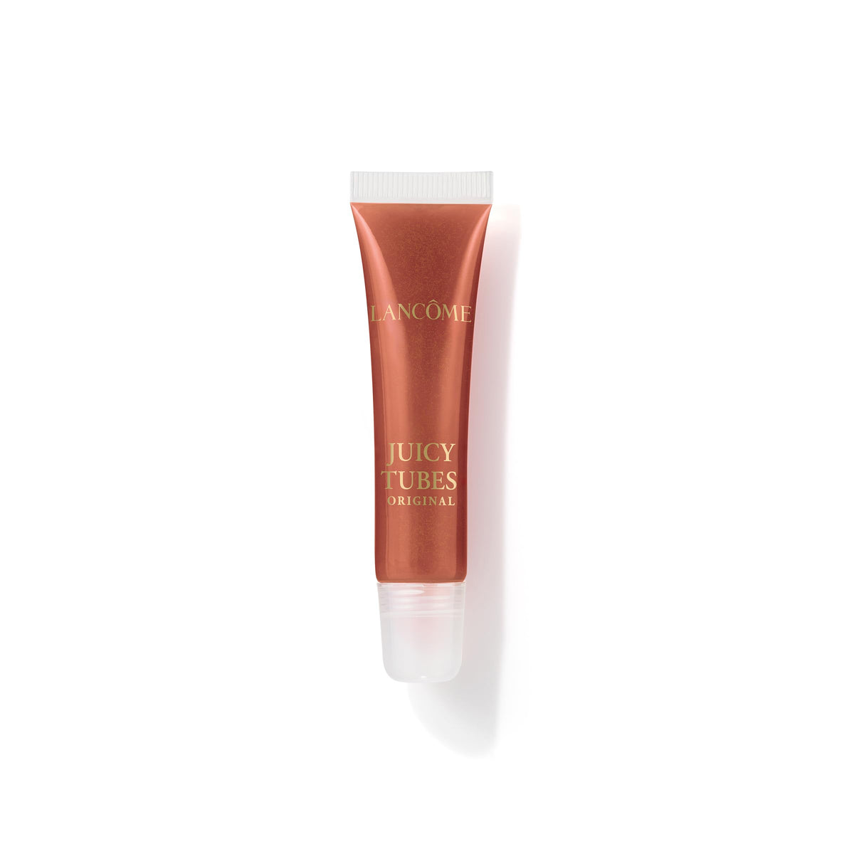 Lancôme Juicy Tubes Almond Drip gloss close-up for ultra-shiny finish