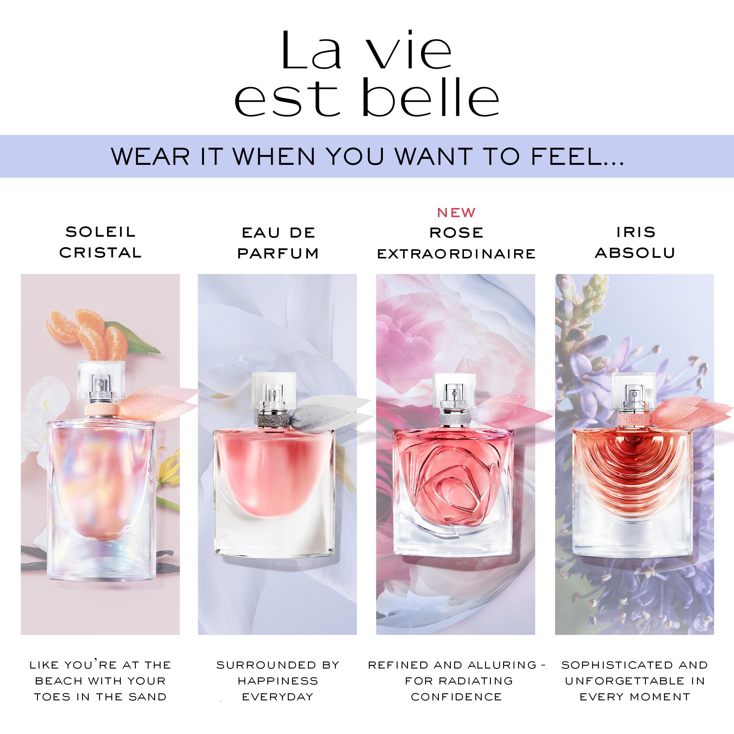 Lancôme La Vie Est Belle spun sugar accent creates a soft gourmand sparkle.