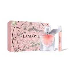 Lancôme La Vie Est Belle holiday set full-size bottle highlights refillable design for elegant gifting.