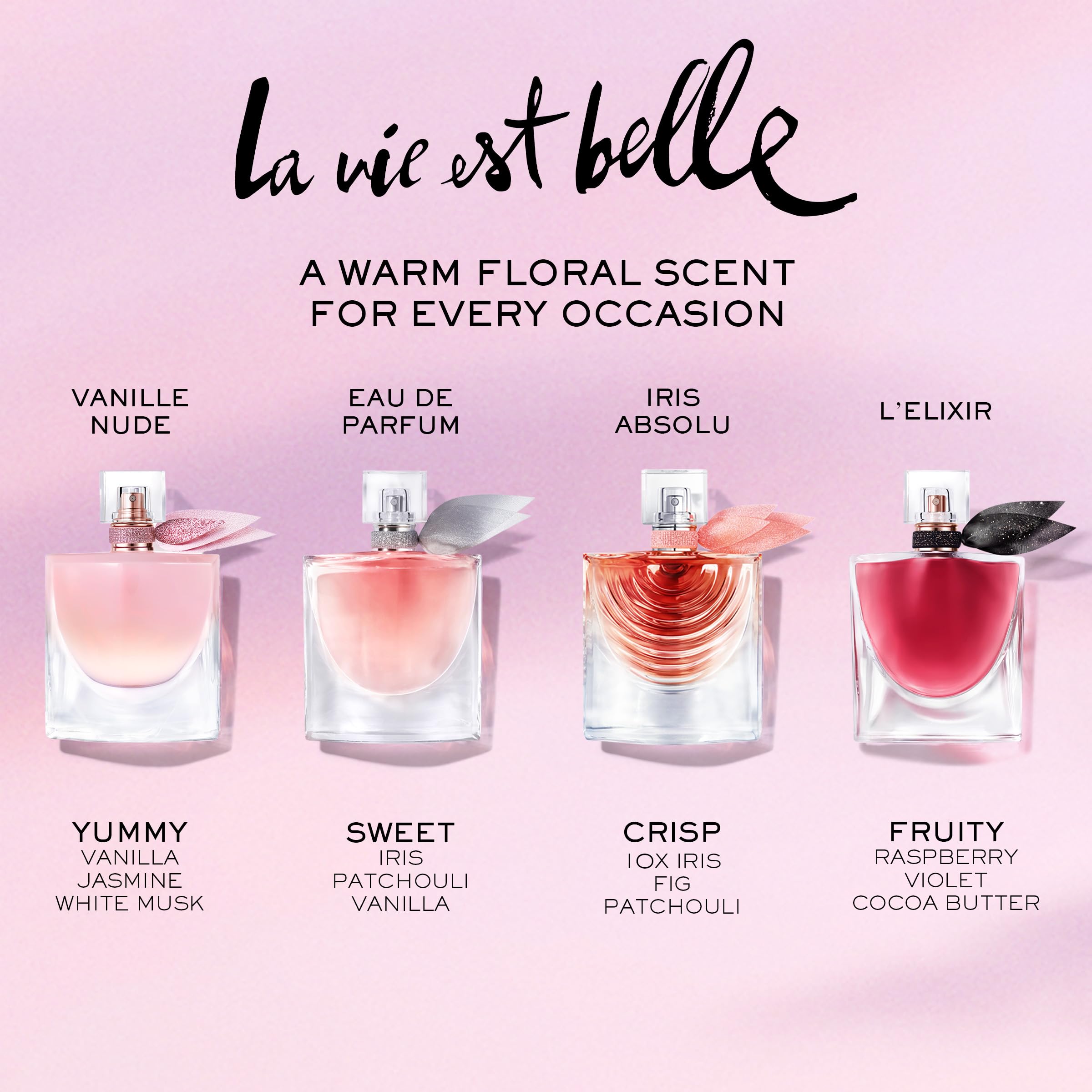 Lancôme La Vie Est Belle La Vie Vanille Nude vanilla note closeup—sensory cue for dessert-like warmth.