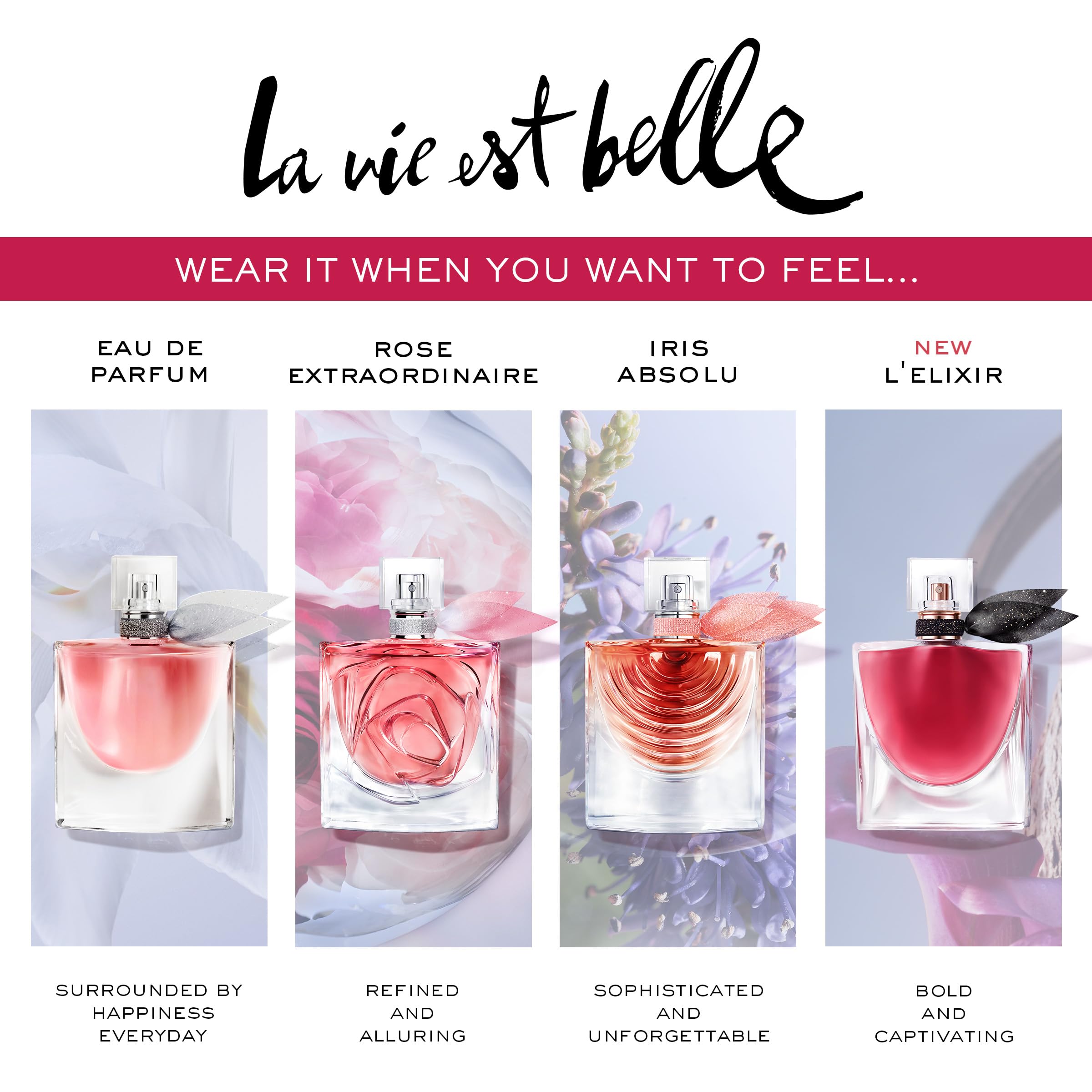 Lancôme La Vie Est Belle L'Elixir packaging image with elegant design.
