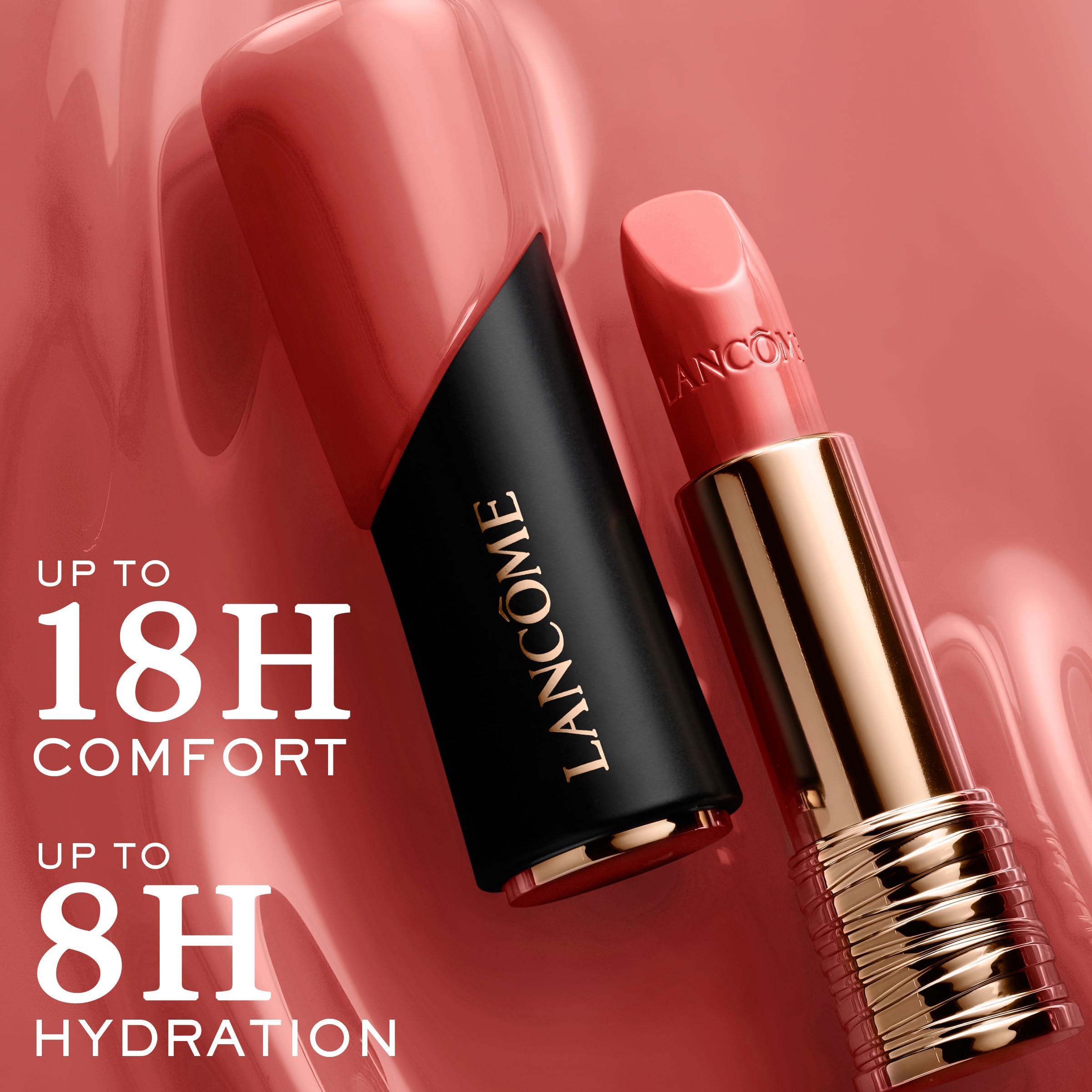 Lancôme L'Absolu Rouge 264-peut-etre swatches show color payoff for versatile daytime looks.