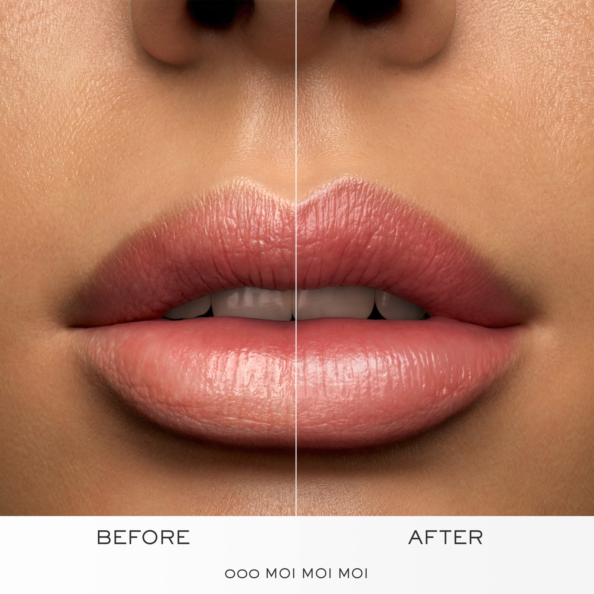 Lancôme L'Absolu Rouge application on lips demonstrates smooth glide for effortless color.