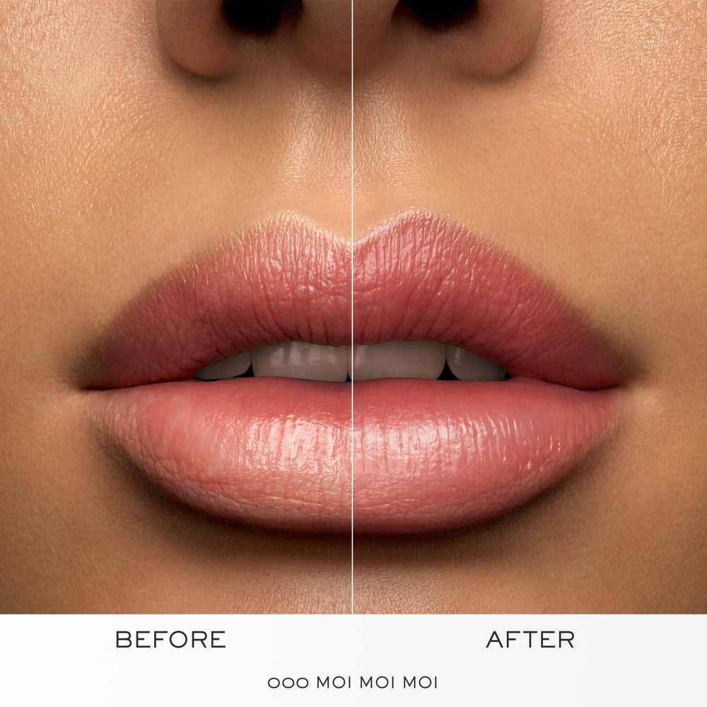 Lancôme L'Absolu Rouge application on lips demonstrates smooth glide for effortless color.
