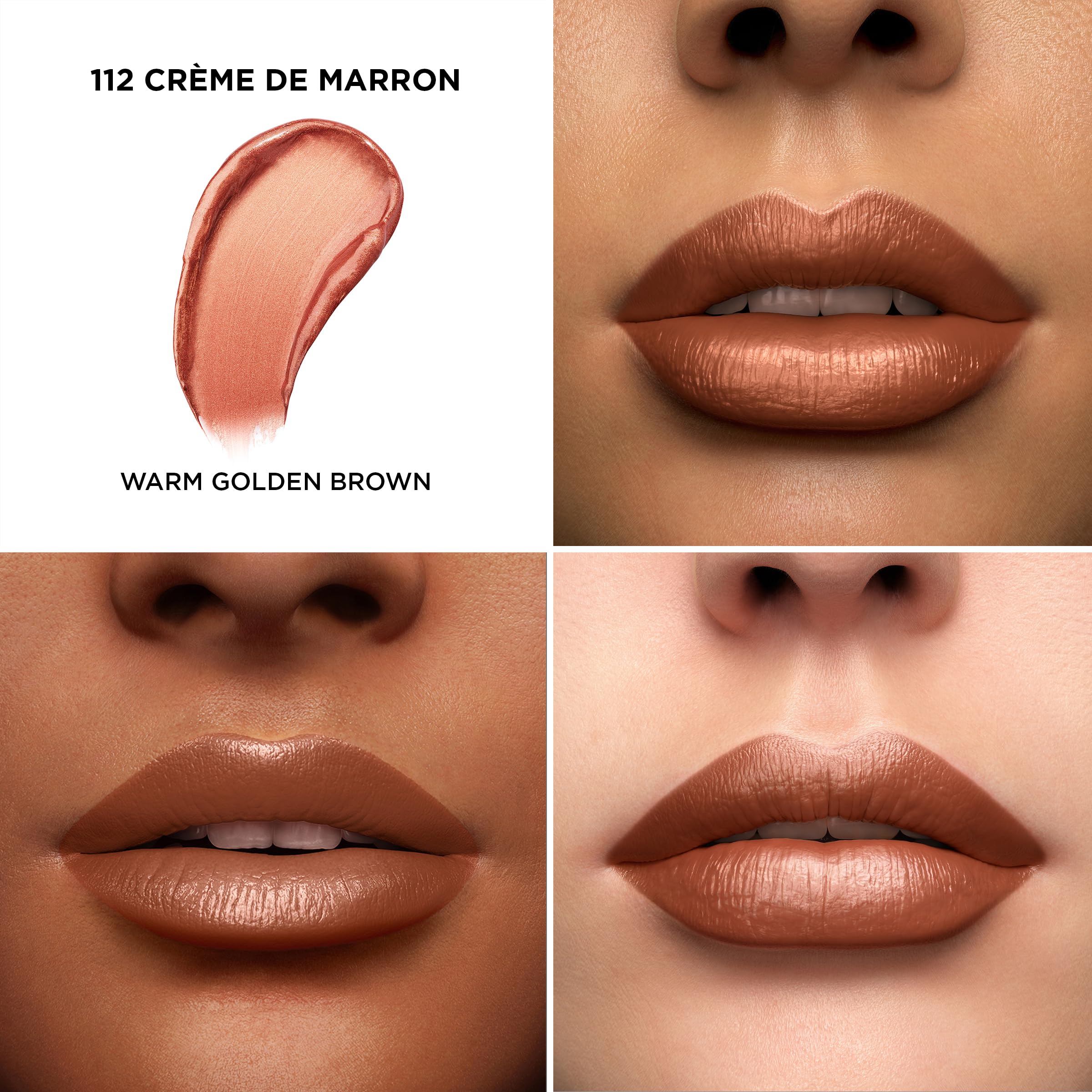 Lancôme L'Absolu Rouge swatch on skin shows Crème De Marron shade