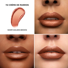 Lancôme L'Absolu Rouge swatch on skin shows Crème De Marron shade