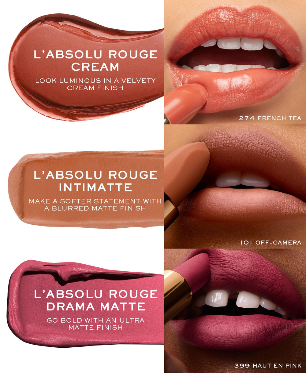 Lancôme L'Absolu Rouge close-up proves no bleeding around lip line.
