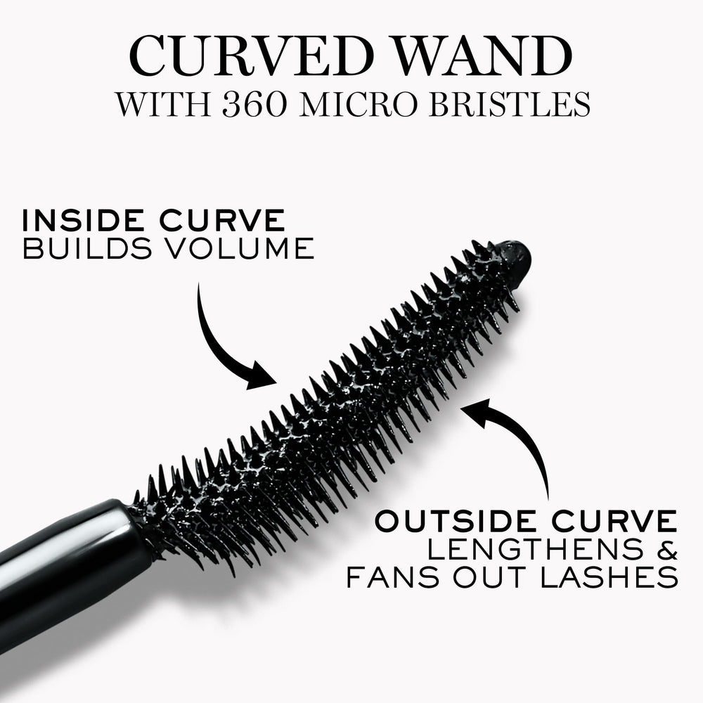 Lancôme Lash Idôle mascara curved brush in action delivering even lash separation.