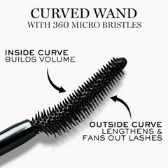 Lancôme Lash Idôle mascara curved brush in action delivering even lash separation.